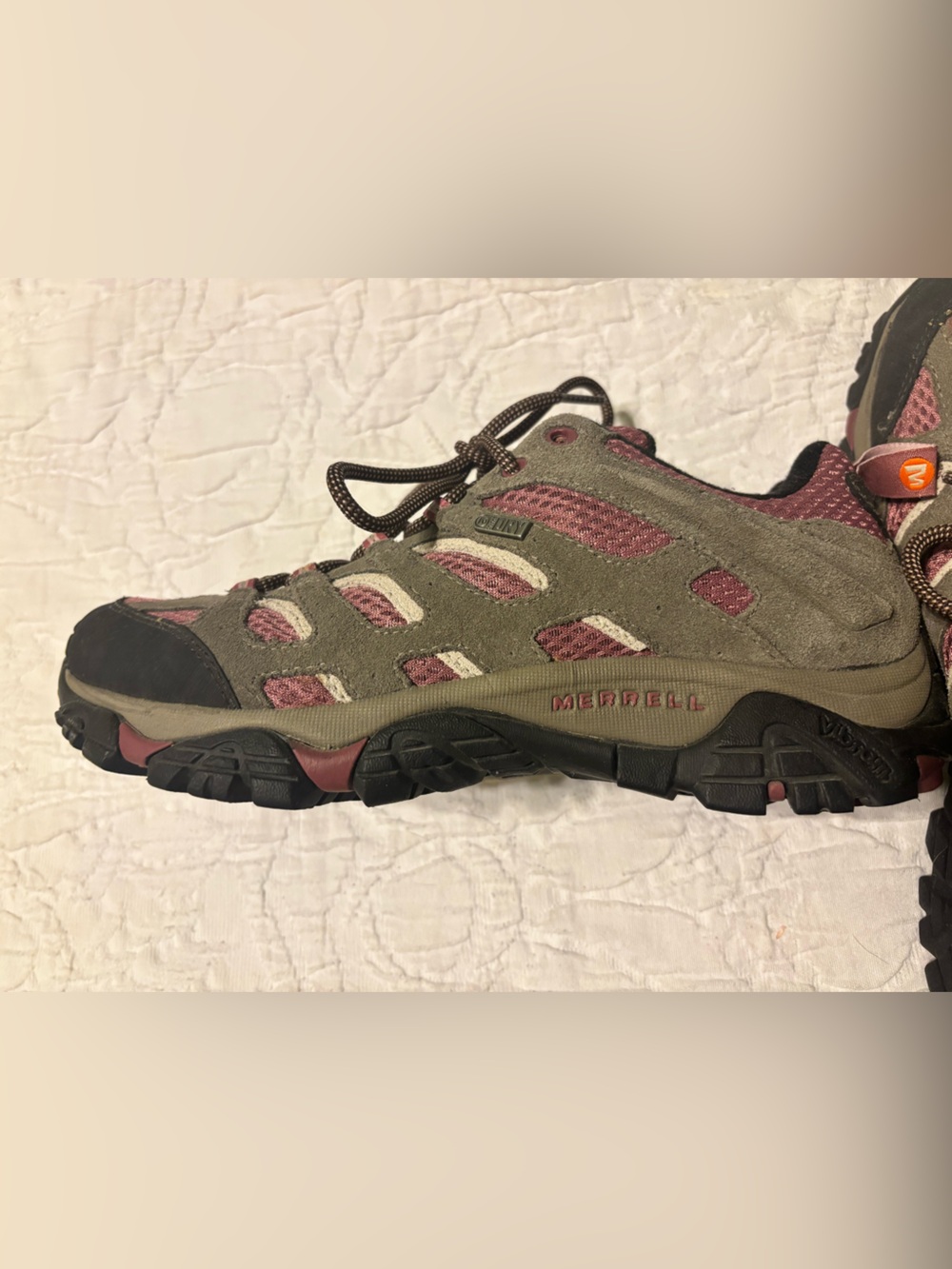 Merrell Women's Moab Trail Sneaker in Taupe and Rose